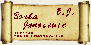 Borka Janošević vizit kartica